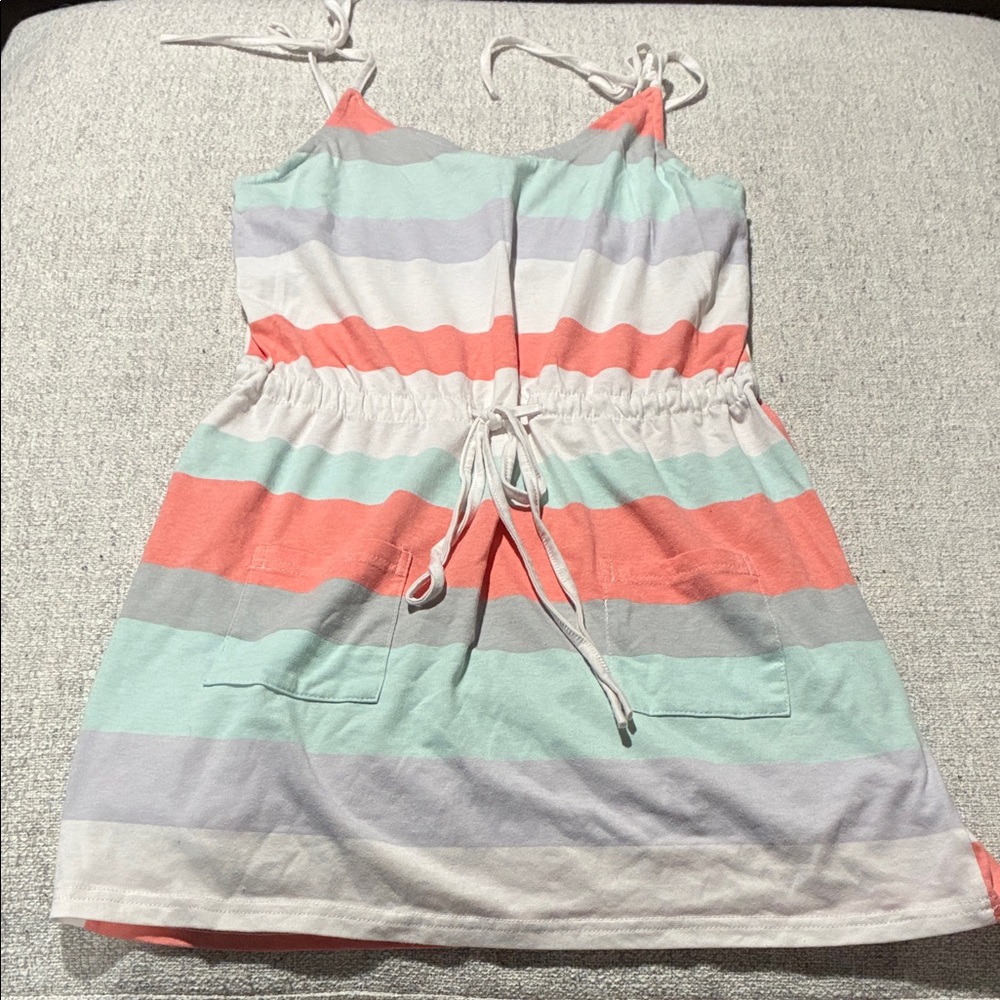 Striped Dress with Adjustable tie Straps